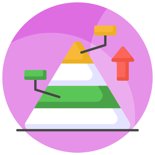 Pyramid chart Generic color fill icon