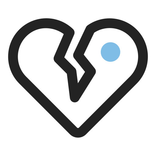 gebroken hart Generic color outline icoon