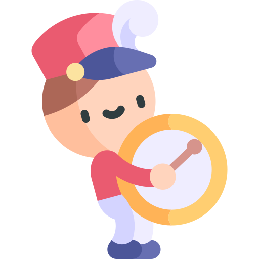 Bass drum Kawaii Flat icon