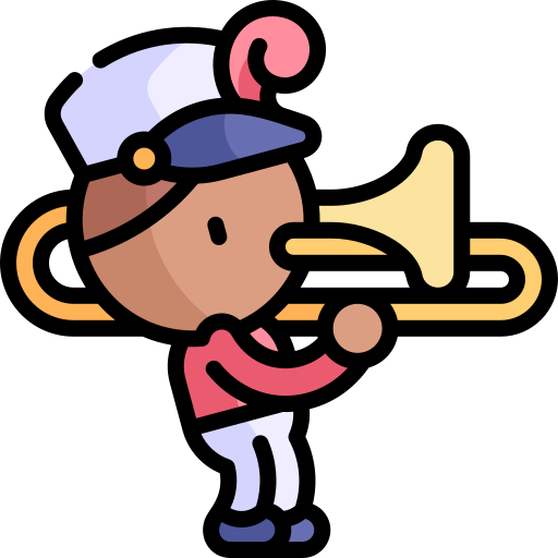 Trombone Kawaii Lineal color icon