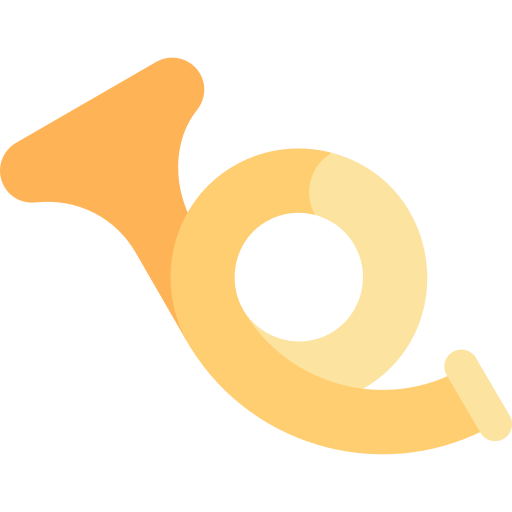 trompeta redonda Kawaii Flat icono