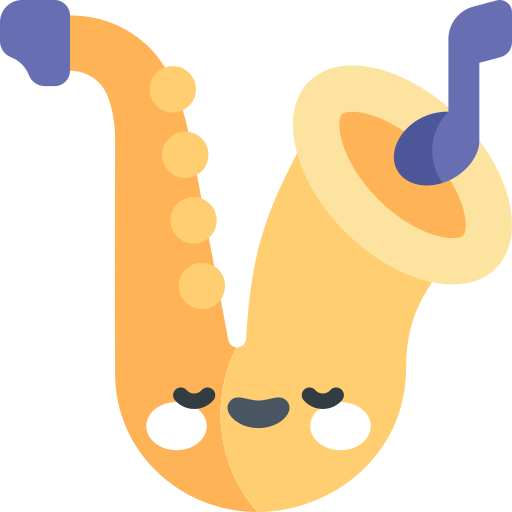 Saxophone Kawaii Flat icon