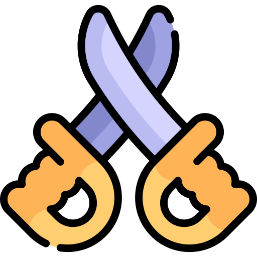 Swords Kawaii Lineal color icon