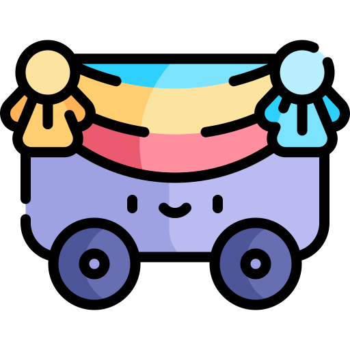 Wagon Kawaii Lineal color icon