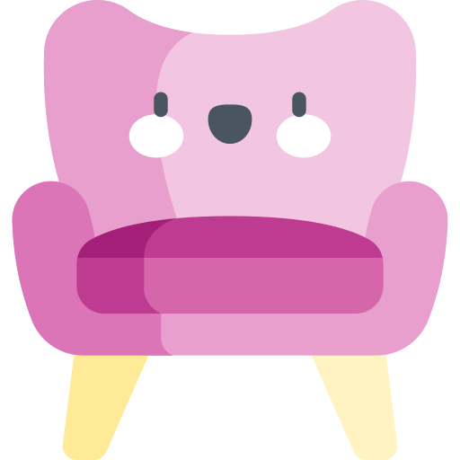 fauteuil Kawaii Flat icoon