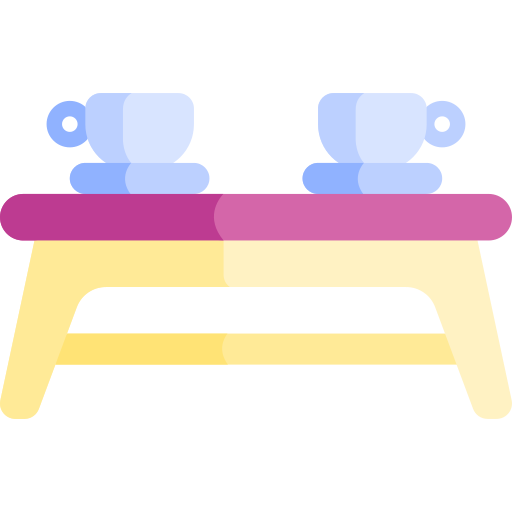 tavolino da caffè Kawaii Flat icona