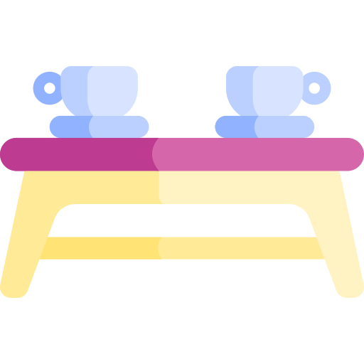 koffietafel Kawaii Flat icoon