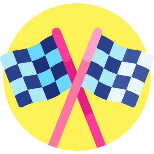 bandiere a scacchi incrociate Detailed Flat Circular Flat icona