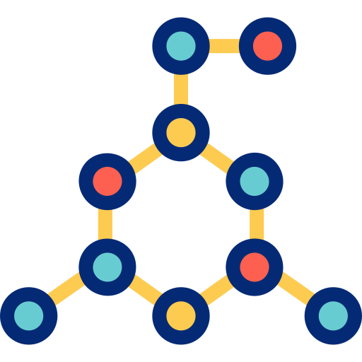 Molecules Basic Accent Lineal Color icon