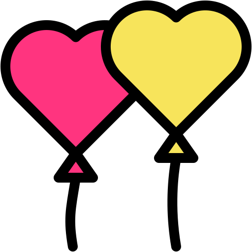 Сердце воздушный шар Generic color lineal-color иконка