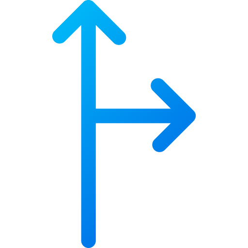 de dos vías Generic gradient outline icono