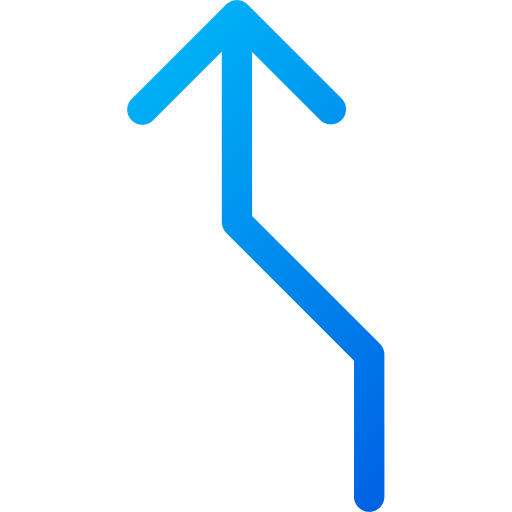 Зигзагообразная стрелка Generic gradient outline иконка