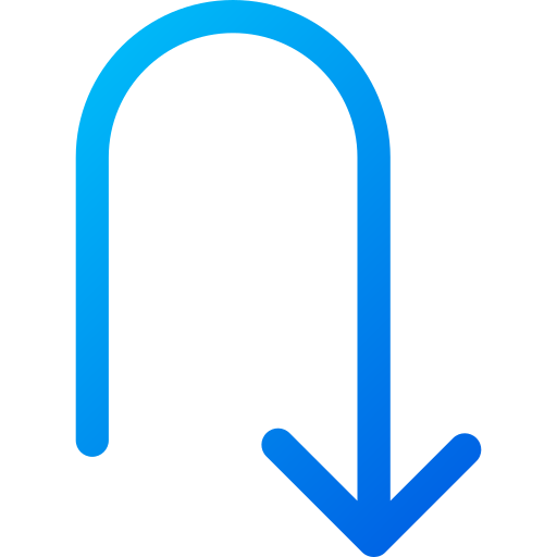 u-bocht Generic gradient outline icoon