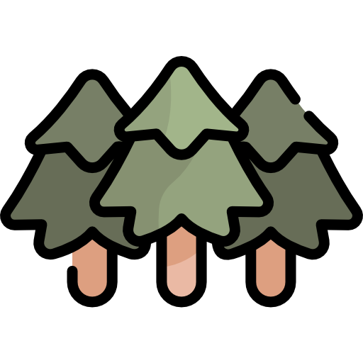 숲 Kawaii Lineal color icon