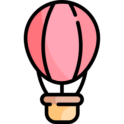 Воздушный шар Kawaii Lineal color иконка