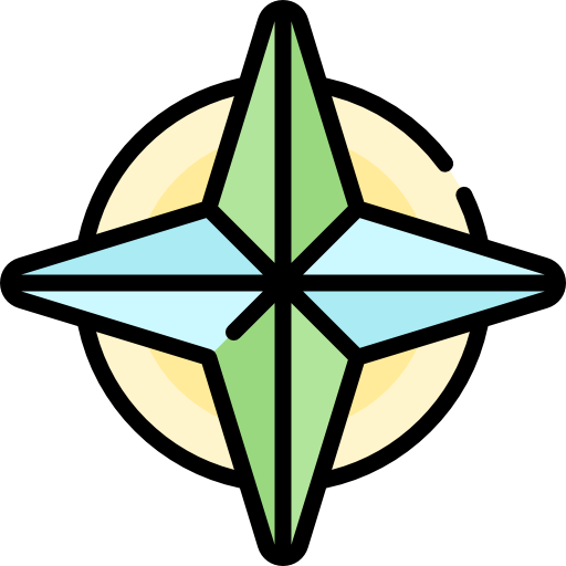brújula Kawaii Lineal color icono