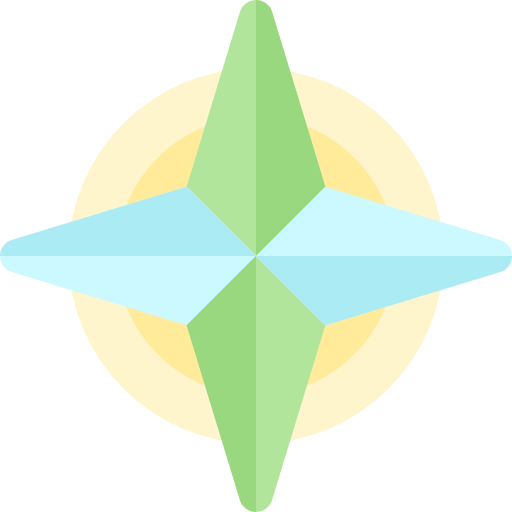brújula Kawaii Flat icono