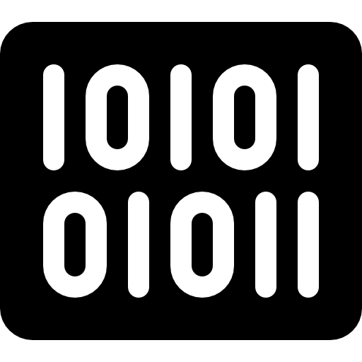 codice binario Basic Rounded Filled icona
