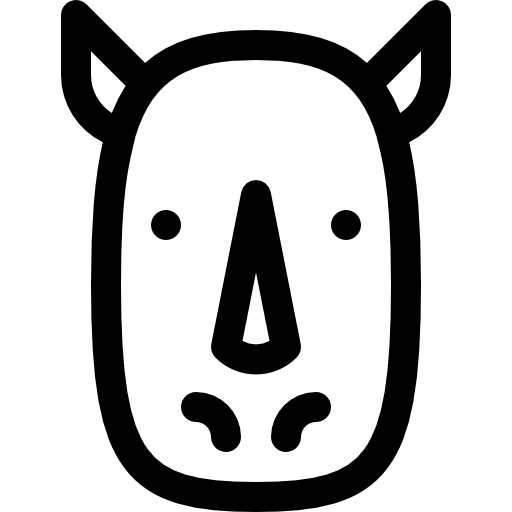 neushoorn Basic Rounded Lineal icoon