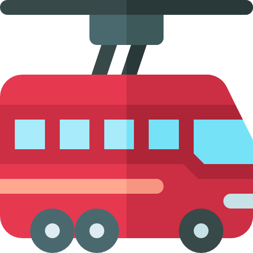 Троллейбус Basic Rounded Flat иконка