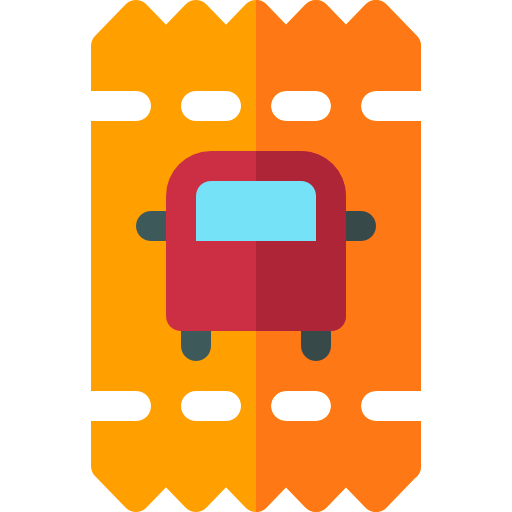 boleto de autobús Basic Rounded Flat icono