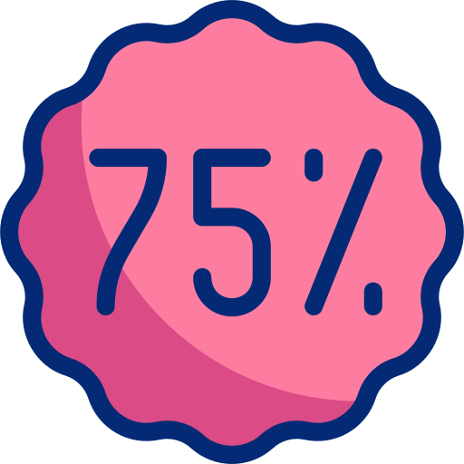 75 percent Basic Accent Lineal Color icon