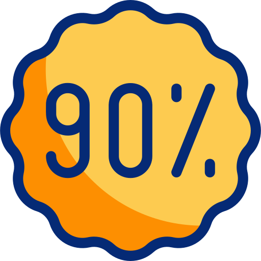 90 percent Basic Accent Lineal Color icon