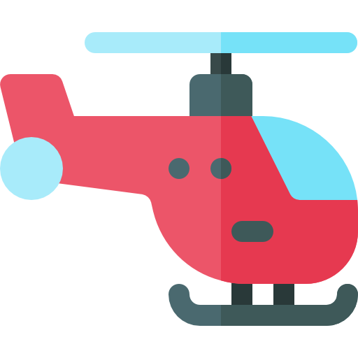 hélicoptère Basic Rounded Flat Icône