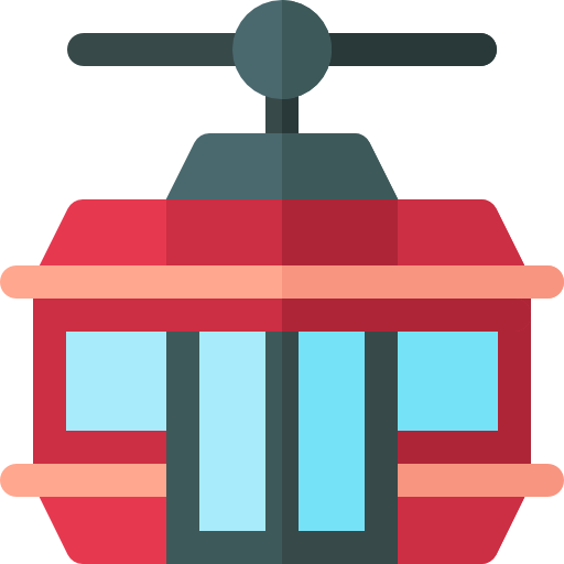cabina del teleférico Basic Rounded Flat icono