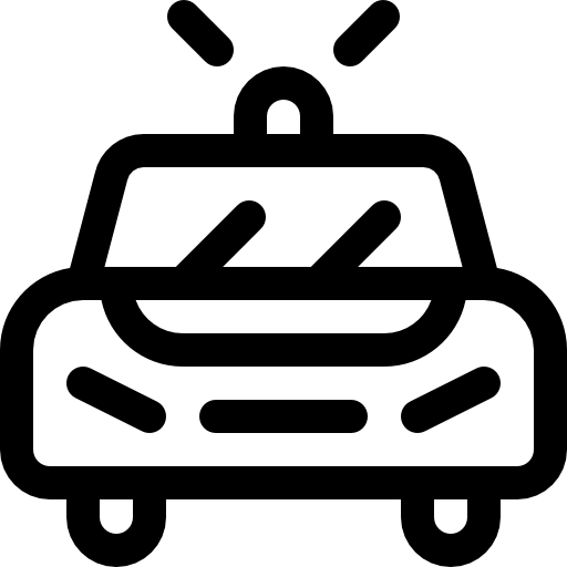 politieauto Basic Rounded Lineal icoon