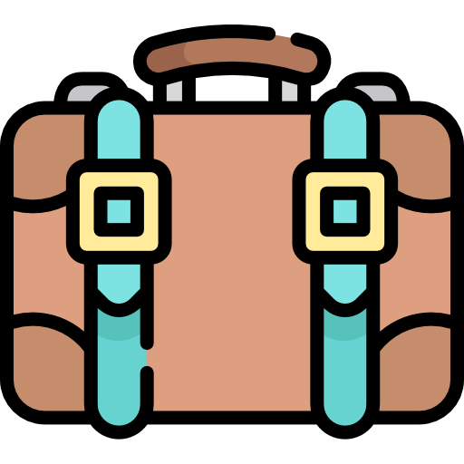 koffer Kawaii Lineal color icoon