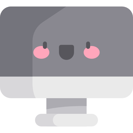 computadora Kawaii Flat icono