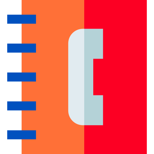 telefonliste Basic Straight Flat icon