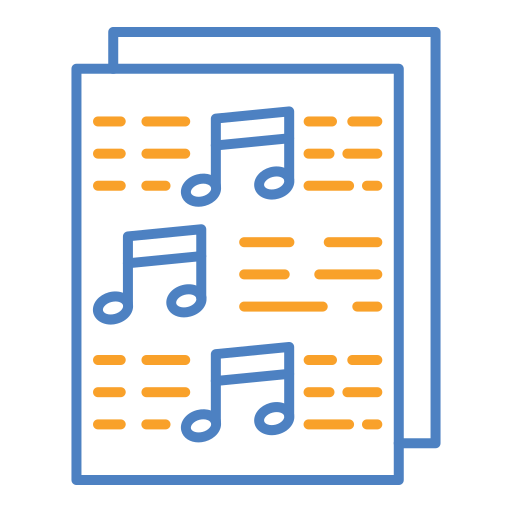 partition musicale Generic color outline Icône