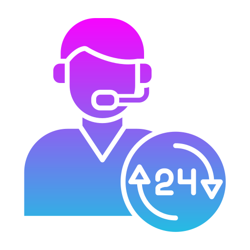 24 uur ondersteuning Generic gradient fill icoon