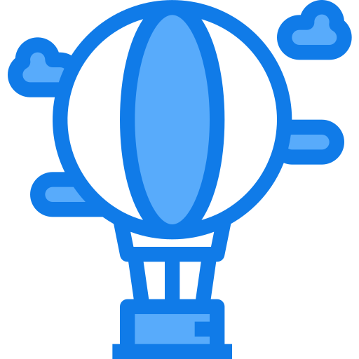Hot air balloon Justicon Blue icon