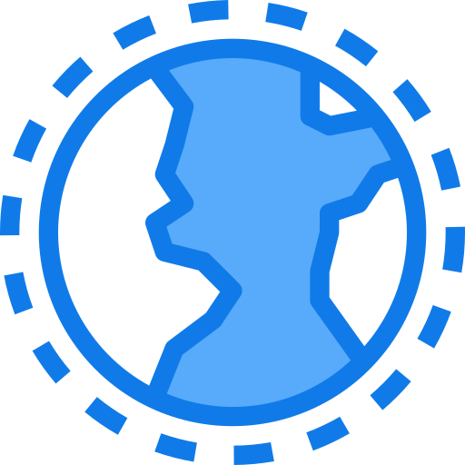 planeta ziemia Justicon Blue ikona