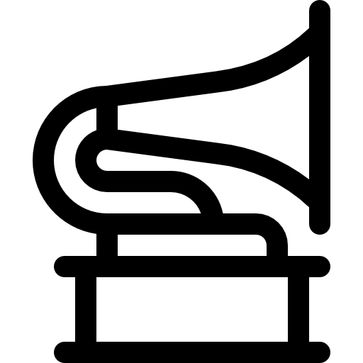 fonografo Basic Rounded Lineal icona