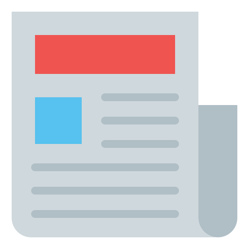 Newspaper Generic color fill icon