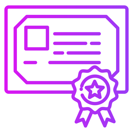 certificaat Generic gradient outline icoon