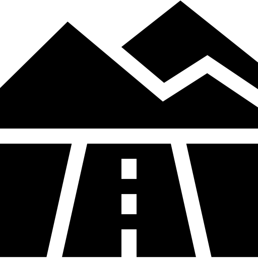 route Basic Straight Filled Icône