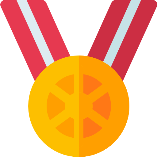 Золотая медаль Basic Rounded Flat иконка