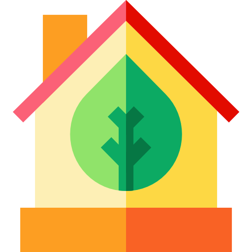 Eco house Basic Straight Flat icon