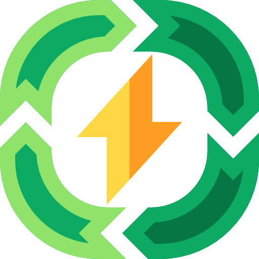 Возобновляемая энергия Basic Straight Flat иконка