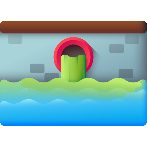 aguas residuales 3D Color icono