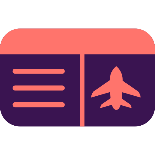 vliegtuigticket Generic color fill icoon