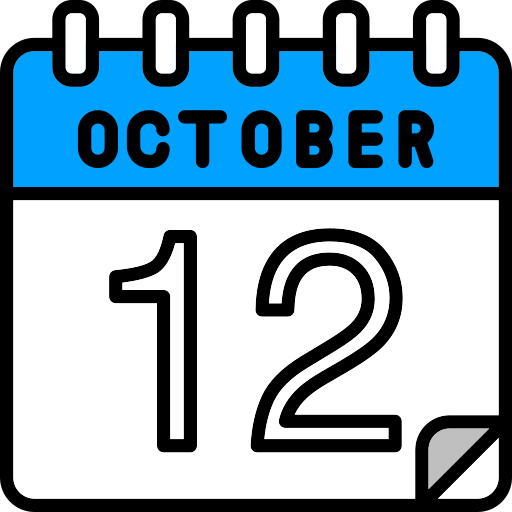 October 12 Generic color lineal-color icon