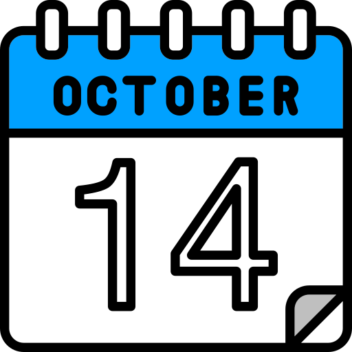 October 14 Generic color lineal-color icon
