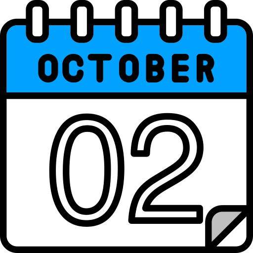 October 2 Generic color lineal-color icon