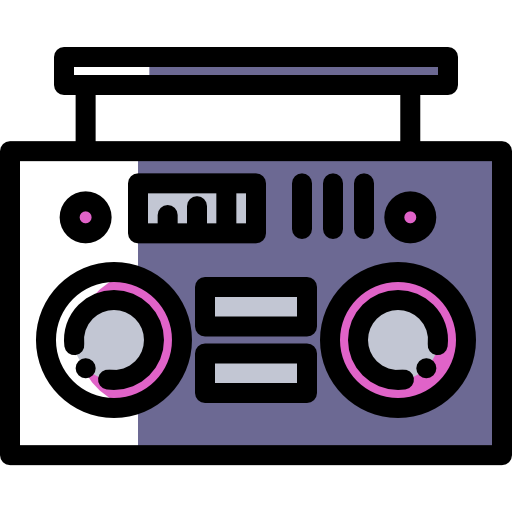 Boombox Detailed Rounded Color Omission icon